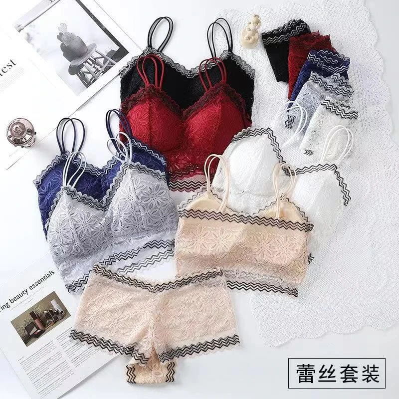 Sylish Spandex Lase Bra & Panty Set