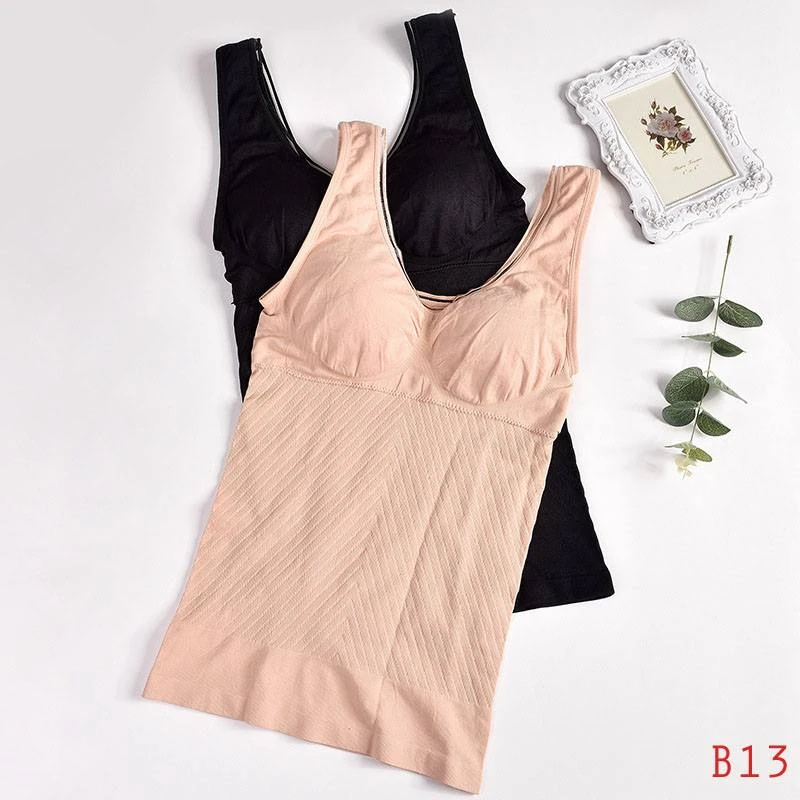 Women’s Seamless Body Shaper Camisole with Built-In Bra – Tummy Control Shapewea